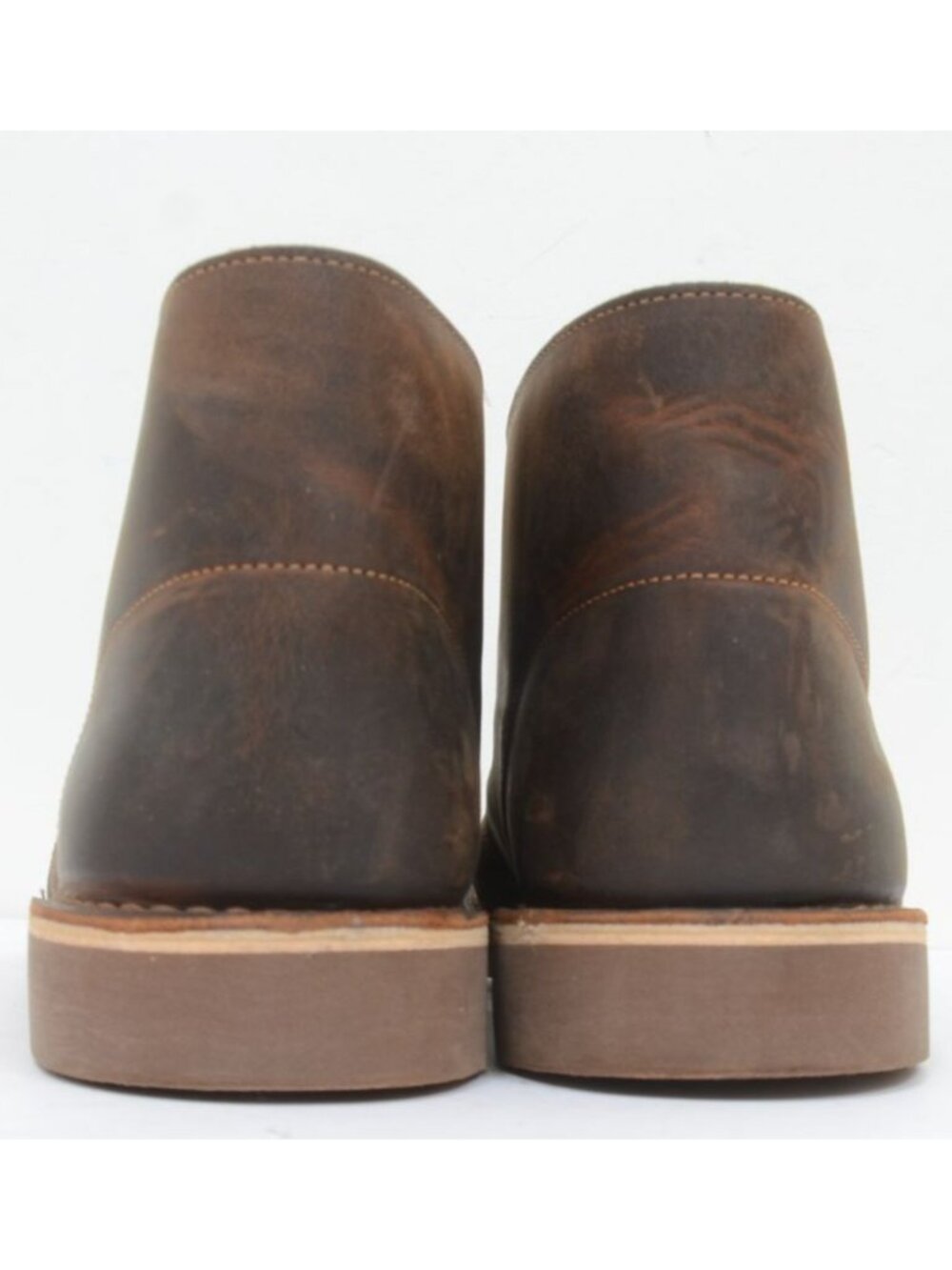 NEW Clarks Shepton Mens 10.5 WIDE Leather Lace-Up Comfort Chukka Boot Preppy - Picture 5 of 11